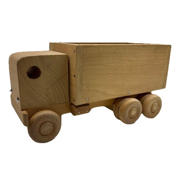 Handmade Other - Vintage Hand-made Wooden Toy Semi-truck With Box Trailer